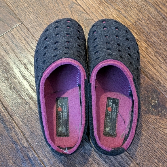 Haflinger Grizzly Holly Wool Clogs Grey Purple Size 39 (8) - Picture 7 of 14